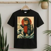 Catzilla Japanese Art Cat Cat Zilla T-Shirt thumb 2