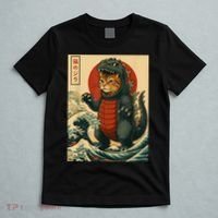 Catzilla Japanese Art Cat Cat Zilla T-Shirt thumb 5