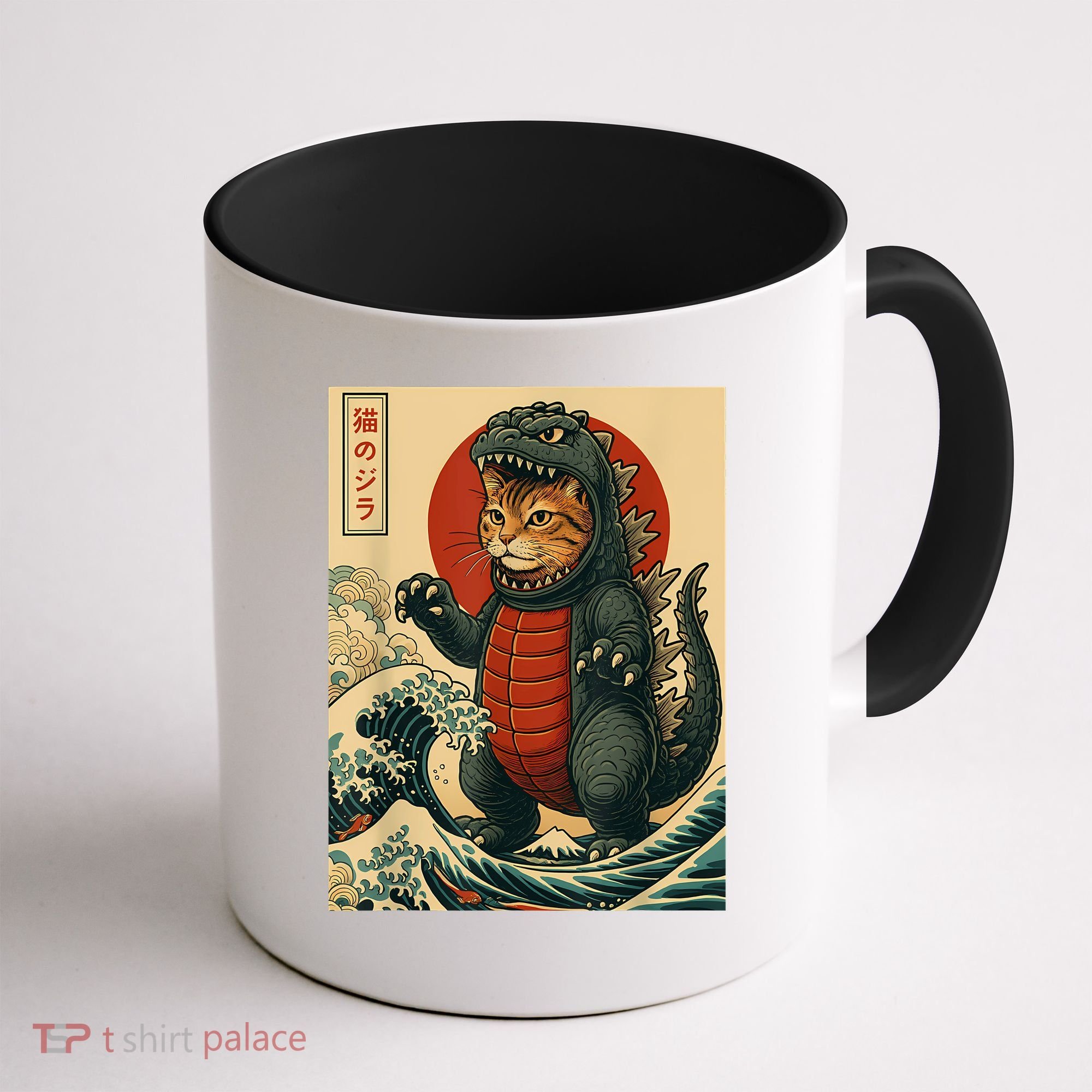 Catzilla Japanese Art Cat Cat Zilla Coffee Mug