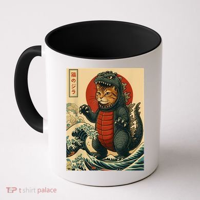 Catzilla Japanese Art Cat Cat Zilla Coffee Mug