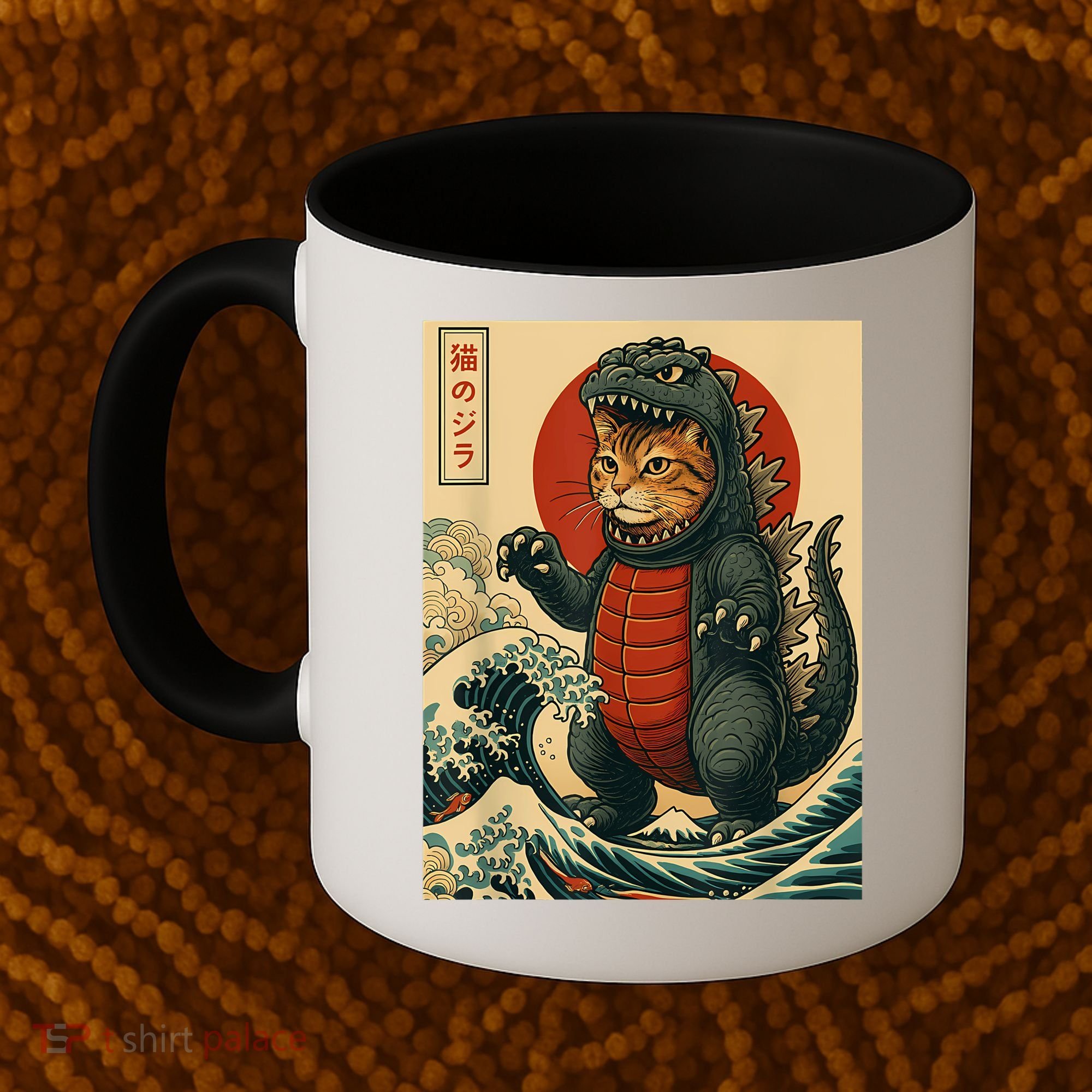 Catzilla Japanese Art Cat Cat Zilla Coffee Mug