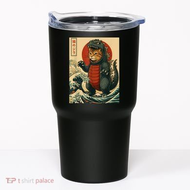Catzilla Japanese Art Cat Cat Zilla Tumbler