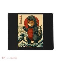 Catzilla Japanese Art Cat Cat Zilla Mousepad thumb 0