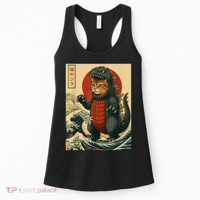 Catzilla Japanese Art Cat Cat Zilla Women's Tank Top