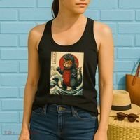 Catzilla Japanese Art Cat Cat Zilla Women's Tank Top thumb 2