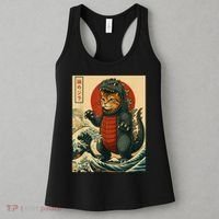 Catzilla Japanese Art Cat Cat Zilla Women's Tank Top thumb 3