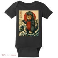 Catzilla Japanese Art Cat Cat Zilla Baby Bodysuit thumb 0