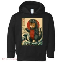 Catzilla Japanese Art Cat Cat Zilla Toddler Hoodie thumb 0
