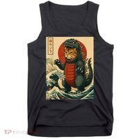 Catzilla Japanese Art Cat Cat Zilla Tank Top thumb 0