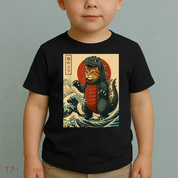 Catzilla Japanese Art Cat Cat Zilla Toddler T-Shirt