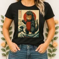 Catzilla Japanese Art Cat Cat Zilla Women's T-Shirt thumb 2