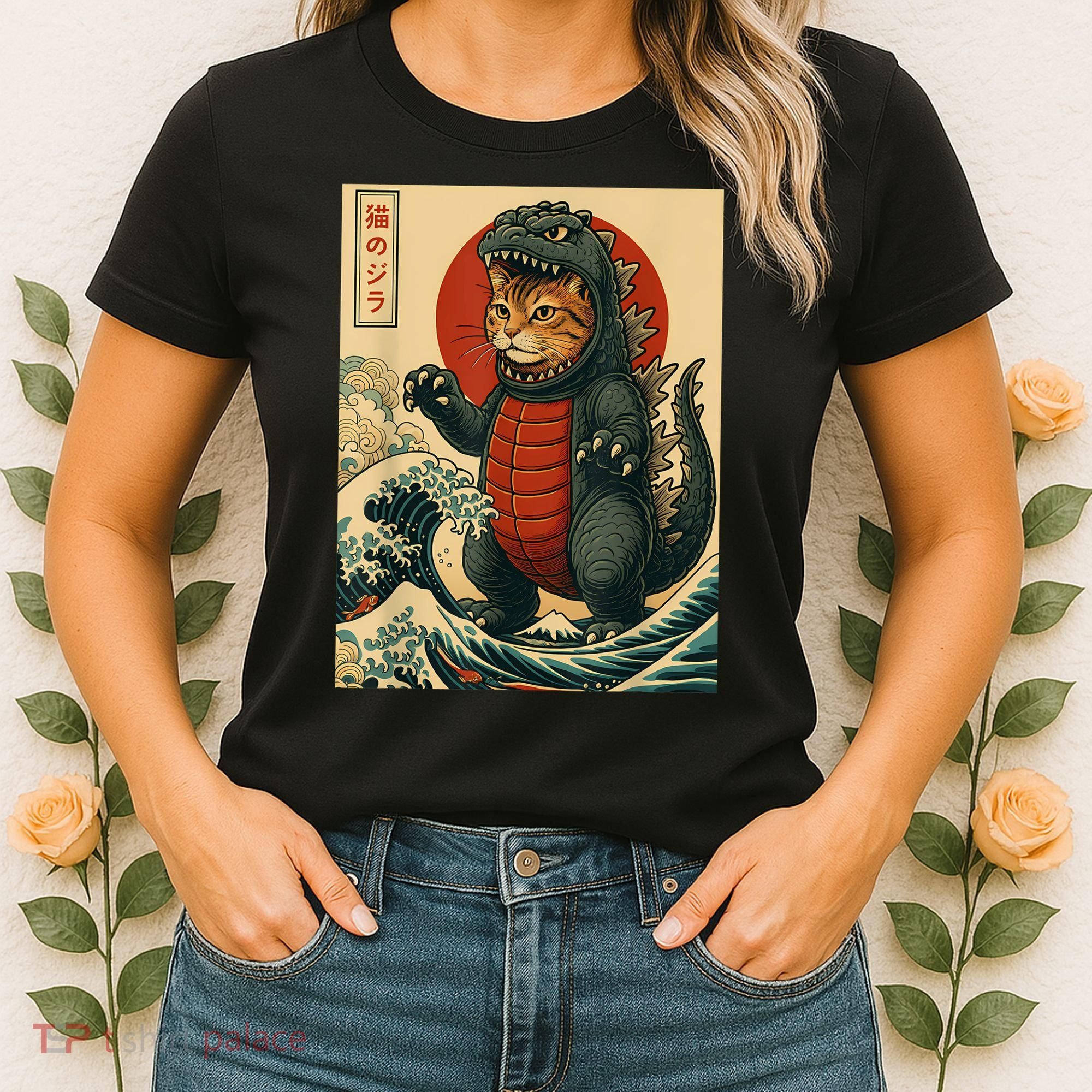 Catzilla Japanese Art Cat Cat Zilla Women's T-Shirt