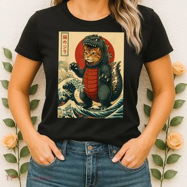 Catzilla Japanese Art Cat Cat Zilla Women's T-Shirt