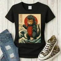 Catzilla Japanese Art Cat Cat Zilla Women's T-Shirt thumb 3