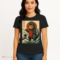 Catzilla Japanese Art Cat Cat Zilla Women's T-Shirt thumb 4