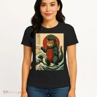 Catzilla Japanese Art Cat Cat Zilla Women's T-Shirt thumb 4