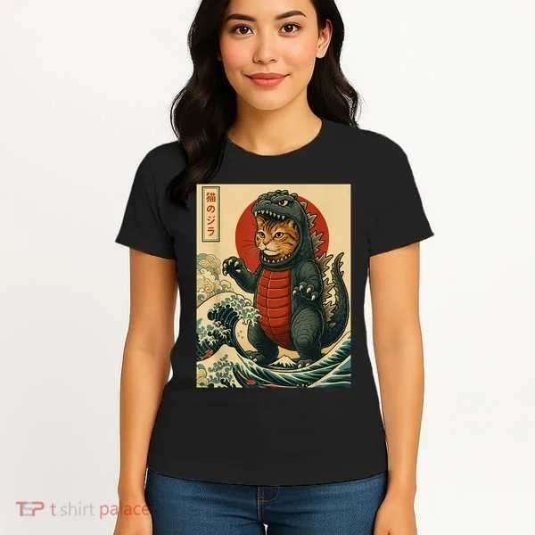 Catzilla Japanese Art Cat Cat Zilla Women's T-Shirt