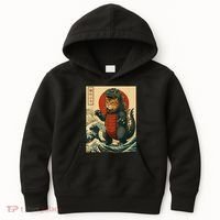 Catzilla Japanese Art Cat Cat Zilla Kids Hoodie thumb 0