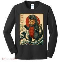 Catzilla Japanese Art Cat Cat Zilla Kids Long Sleeve Shirt thumb 0