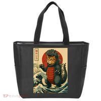 Catzilla Japanese Art Cat Cat Zilla Tote Bag thumb 0
