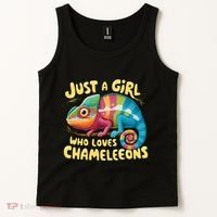 Chameleon Just A Girl Who Loves Chameleons Tank Top thumb 2
