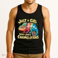 Chameleon Just A Girl Who Loves Chameleons Tank Top thumb 3