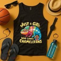 Chameleon Just A Girl Who Loves Chameleons Tank Top thumb 4