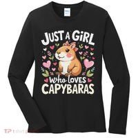 Capybara Just A Girl Who Loves Capybara Lover Boy Women's Long Sleeve Shirt thumb 0