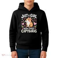 Capybara Just A Girl Who Loves Capybara Lover Boy Kids Hoodie thumb 4