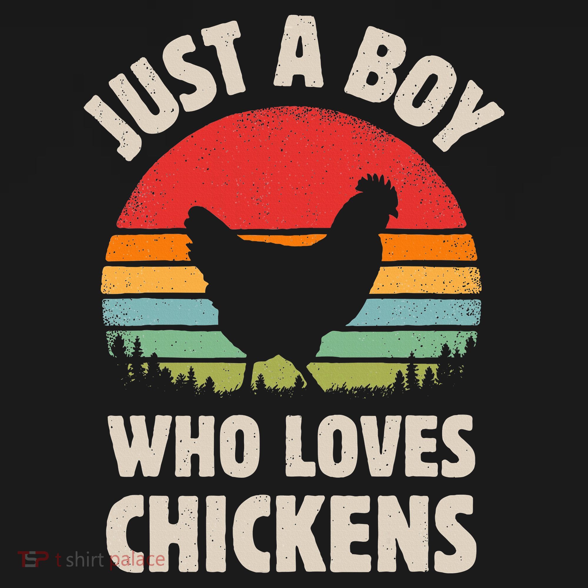 Chicken Just A Boy Who Loves Retro Farm Animal Farmer Sunset Ornament
