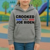 Crooked Joe Biden Trump Quote Political Kids Hoodie thumb 3