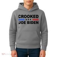 Crooked Joe Biden Trump Quote Political Kids Hoodie thumb 4