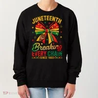 Coquette Juneteenth Breaking Every Chain Since 1865 Women's Sweatshirt thumb 0