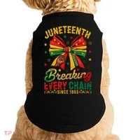 Coquette Juneteenth Breaking Every Chain Since 1865 Doggie Tank thumb 0