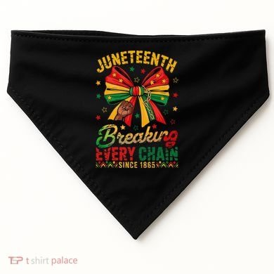 Coquette Juneteenth Breaking Every Chain Since 1865 USA-Made Doggie Bandana