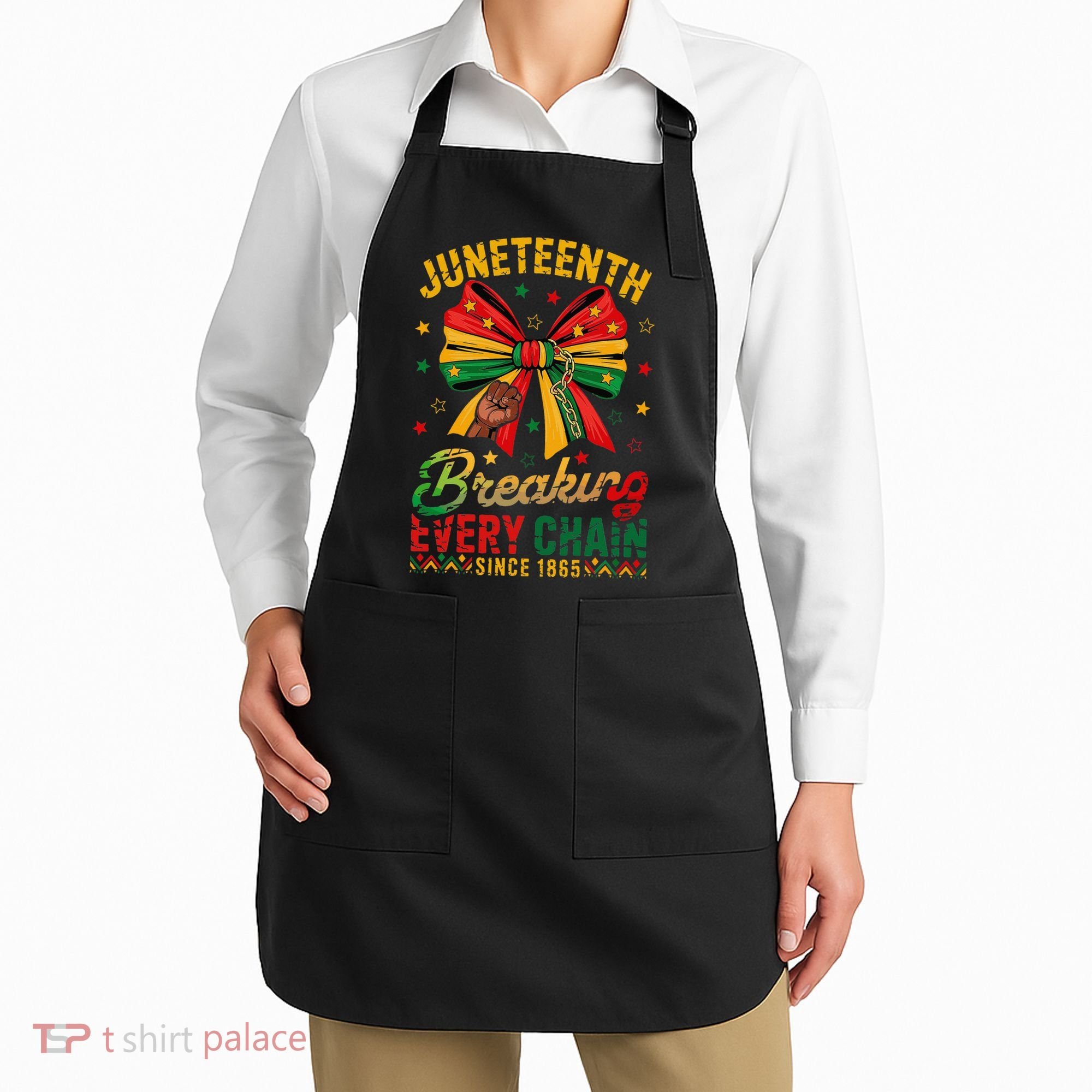 Coquette Juneteenth Breaking Every Chain Since 1865 Apron