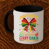 Coquette Juneteenth Breaking Every Chain Since 1865 Coffee Mug thumb 2