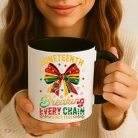 Coquette Juneteenth Breaking Every Chain Since 1865 Coffee Mug thumb 3