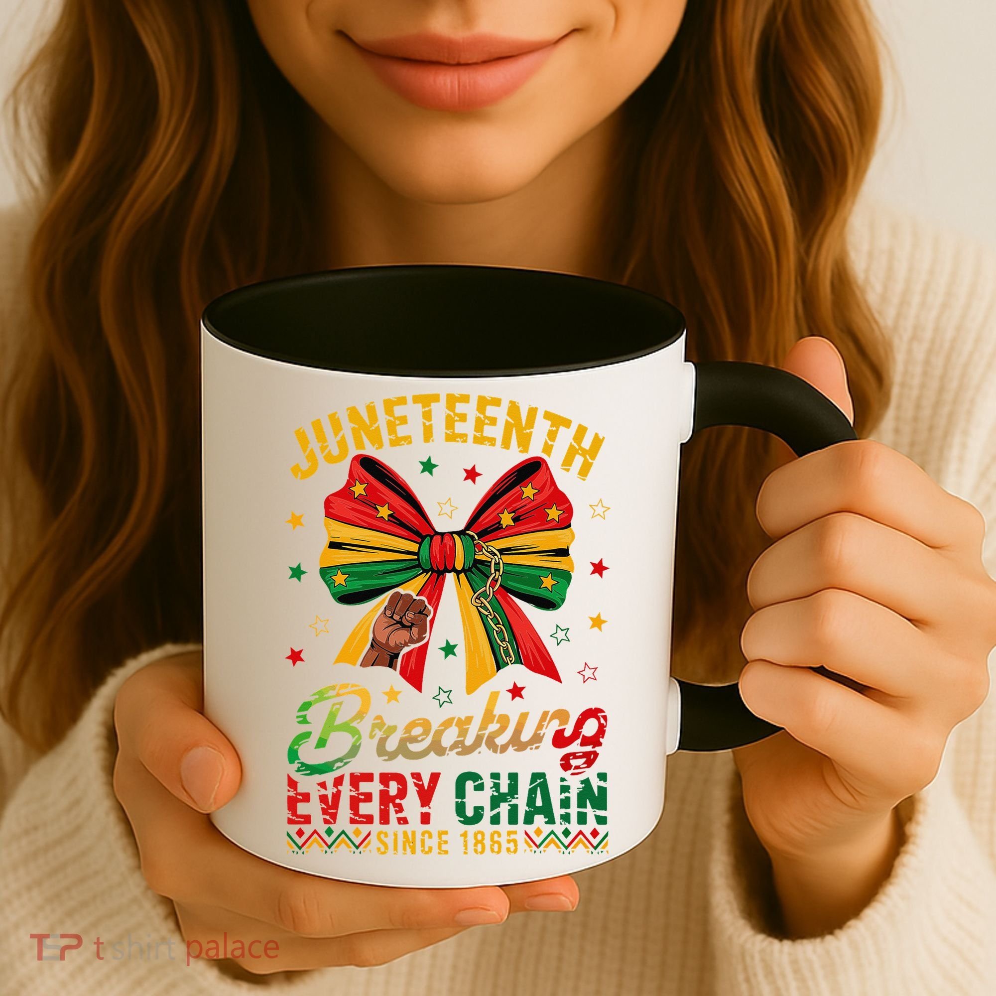 Coquette Juneteenth Breaking Every Chain Since 1865 Coffee Mug