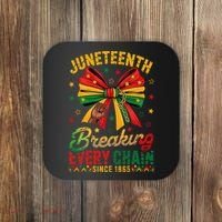 Coquette Juneteenth Breaking Every Chain Since 1865 Coaster thumb 0
