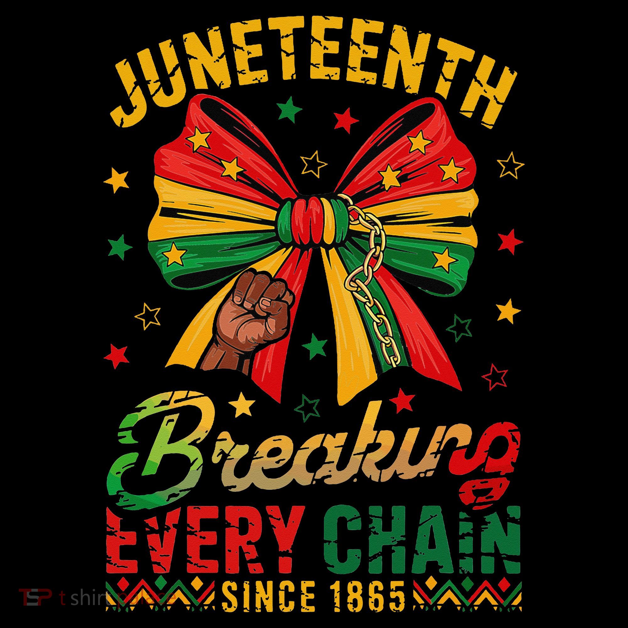 Coquette Juneteenth Breaking Every Chain Since 1865 Coaster