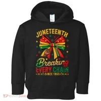 Coquette Juneteenth Breaking Every Chain Since 1865 Toddler Hoodie thumb 0