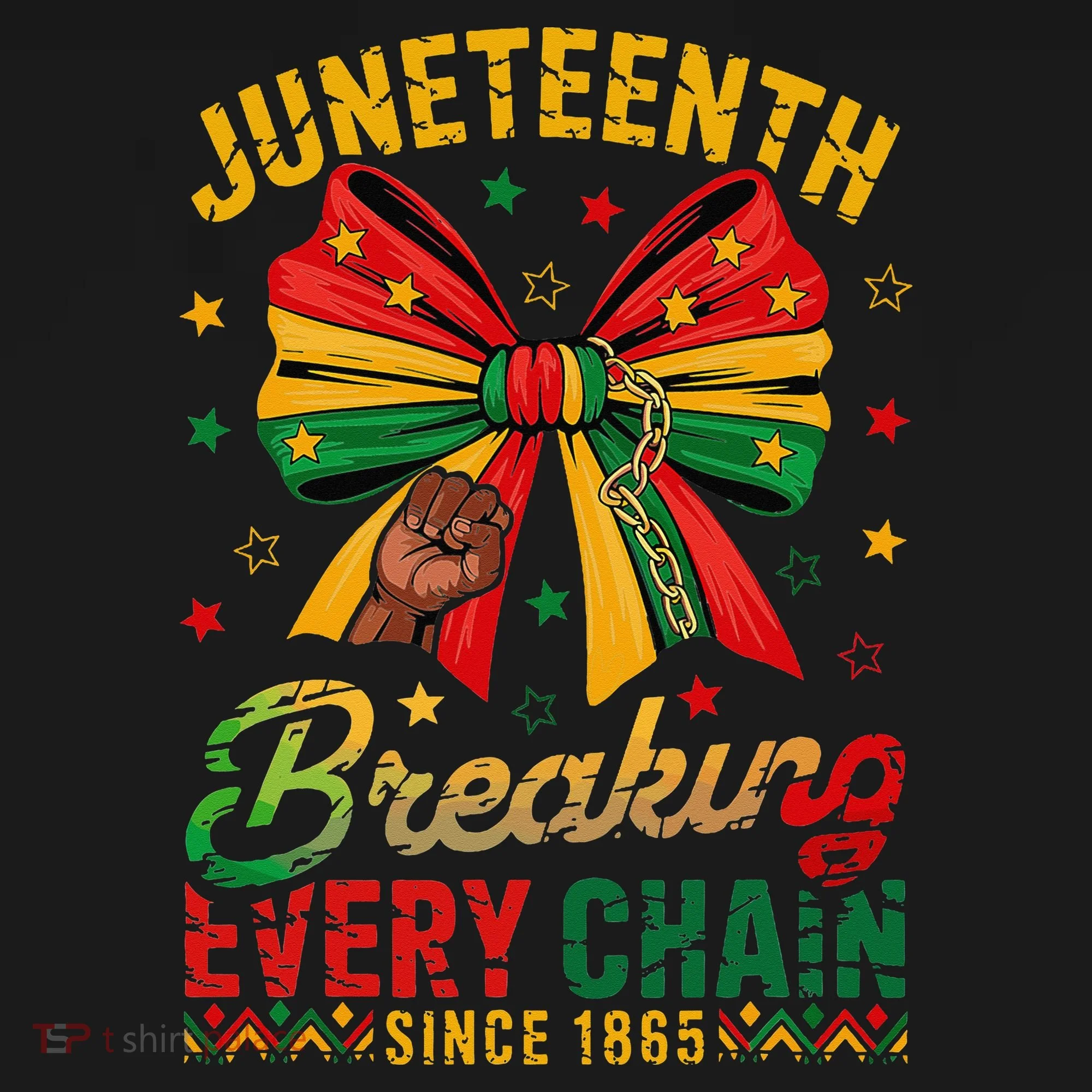 Coquette Juneteenth Breaking Every Chain Since 1865 Toddler Hoodie
