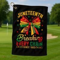 Coquette Juneteenth Breaking Every Chain Since 1865 Golf Towel thumb 1