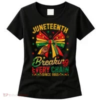 Coquette Juneteenth Breaking Every Chain Since 1865 Women's T-Shirt thumb 0