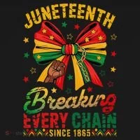 Coquette Juneteenth Breaking Every Chain Since 1865 Women's T-Shirt thumb 6
