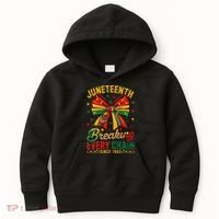 Coquette Juneteenth Breaking Every Chain Since 1865 Kids Hoodie thumb 0