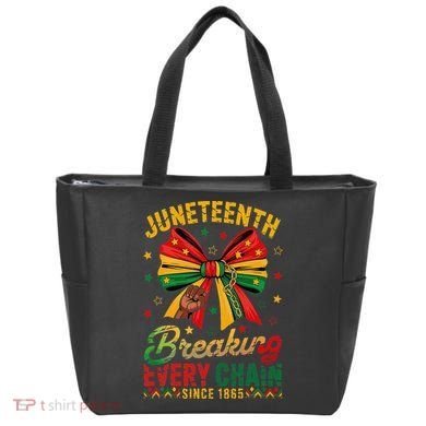 Coquette Juneteenth Breaking Every Chain Since 1865 Tote Bag