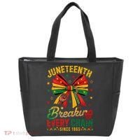 Coquette Juneteenth Breaking Every Chain Since 1865 Tote Bag thumb 0