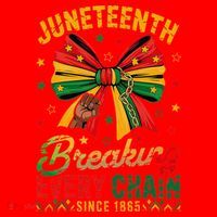 Coquette Juneteenth Breaking Every Chain Since 1865 Santa Hat thumb 1